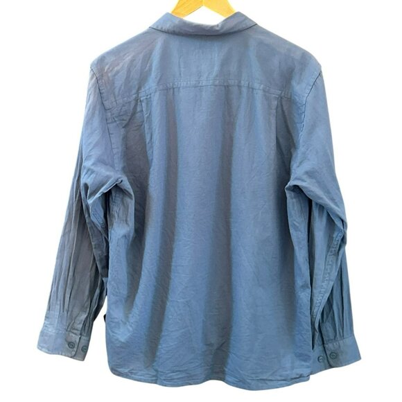 Patagonia Mens Blue Organic Cotton Hemp Blend Button-Up Shirt Medium Sustainable - Picture 2 of 5